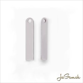 Prívesok obdlžník na gravírovanie 49x10mm Nerezová oceľ 5ks (CH1862)